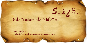 Sándor Ödön névjegykártya