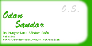 odon sandor business card